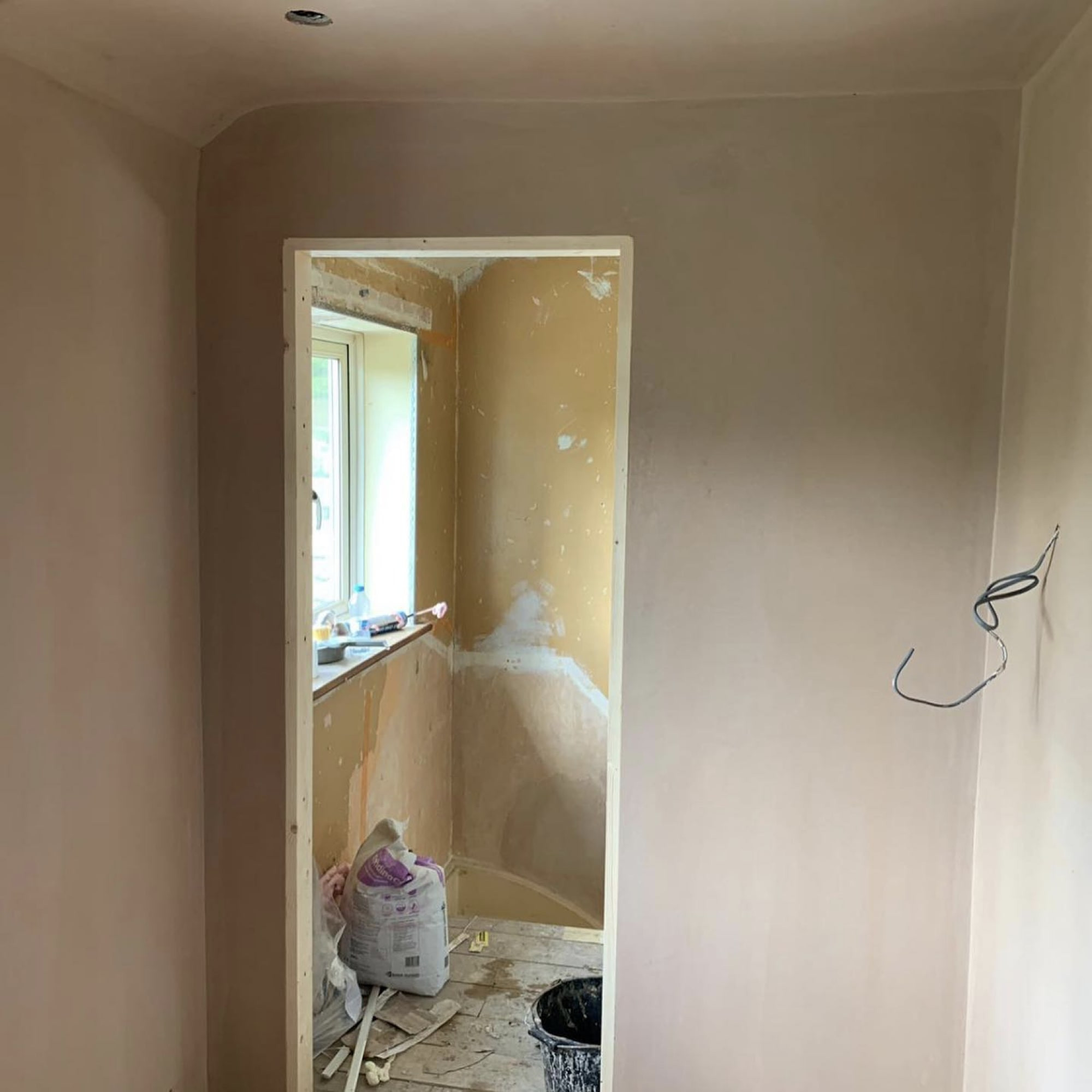 First Floor Hallway Plastered